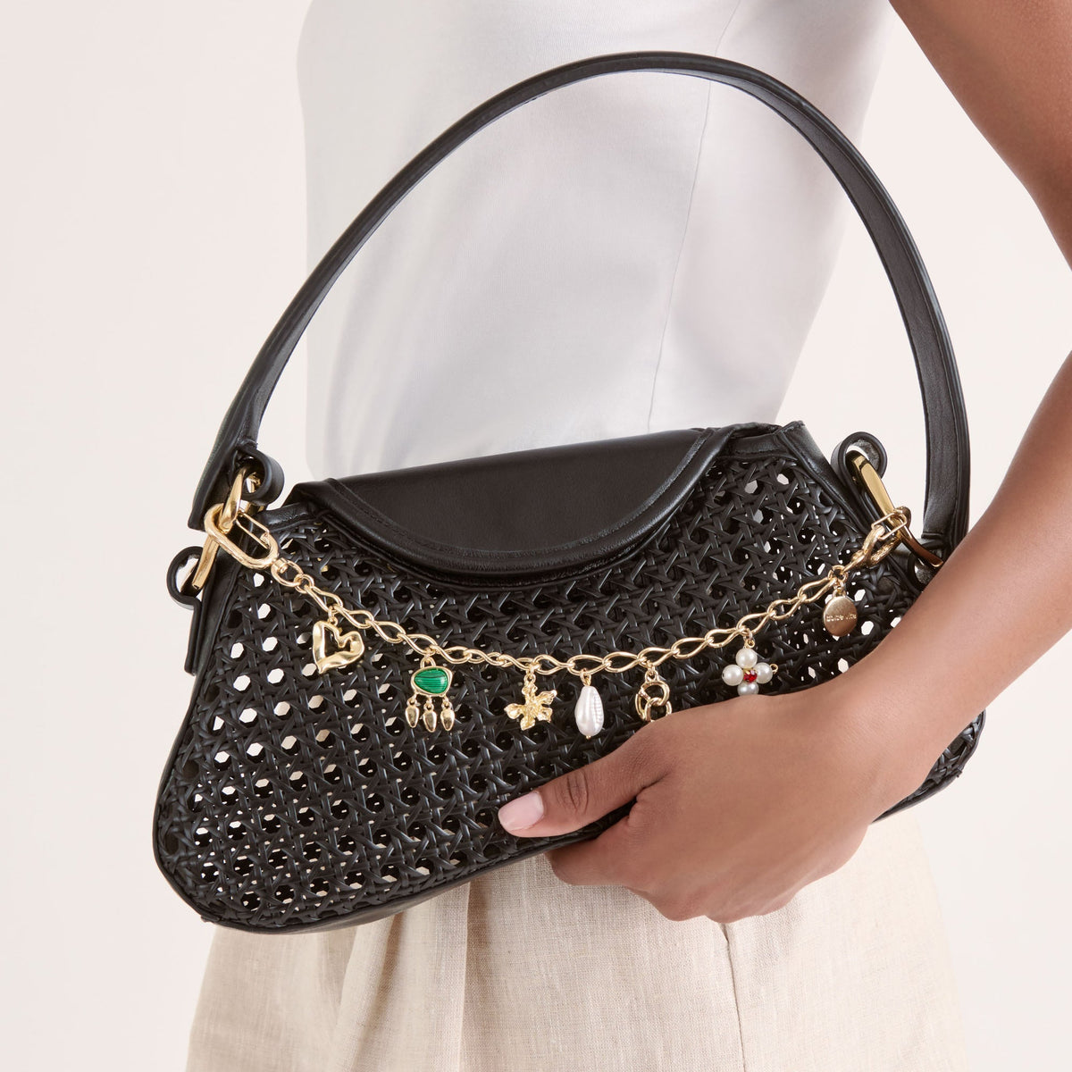 Pearl Gold Chain Bag Charm | Dolce Vita
