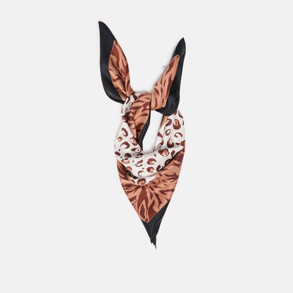 Animal Print Brown Multi Silk Scarf | Dolce Vita