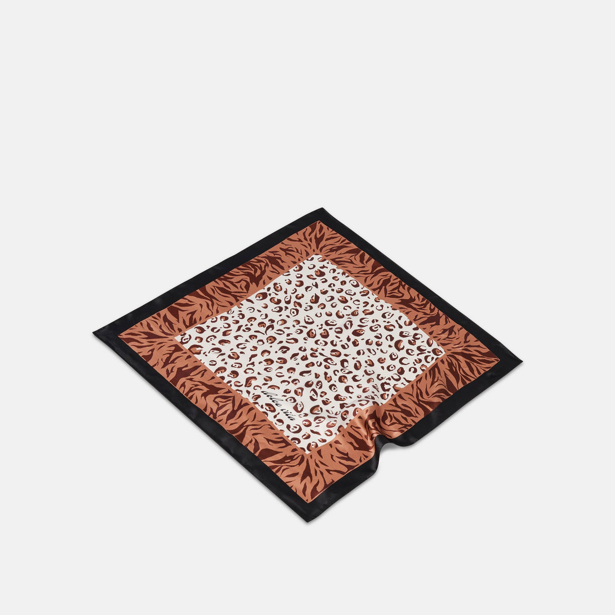Animal Print Brown Multi Silk Scarf | Dolce Vita