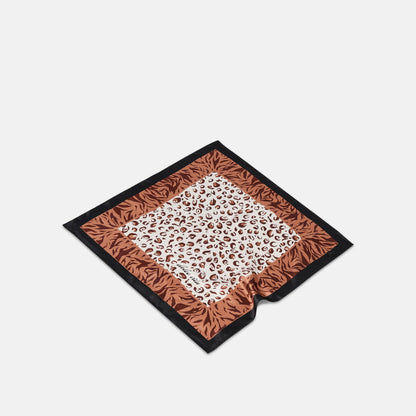 Animal Print Brown Multi Silk Scarf | Dolce Vita