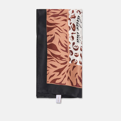 Animal Print Brown Multi Silk Scarf | Dolce Vita