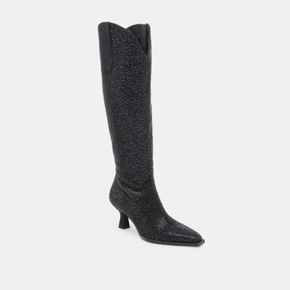 ARIANA CRYSTAL BOOTS BLACK METALLIC CRYSTAL | Dolce Vita