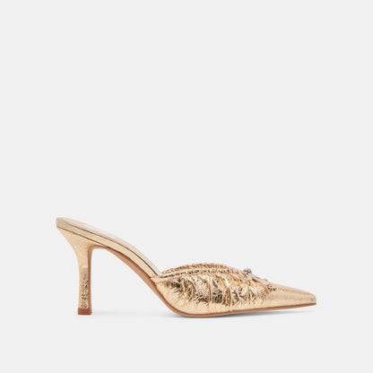 KAIRI HEELS GOLD DISTRESSED LEATHER | Dolce Vita