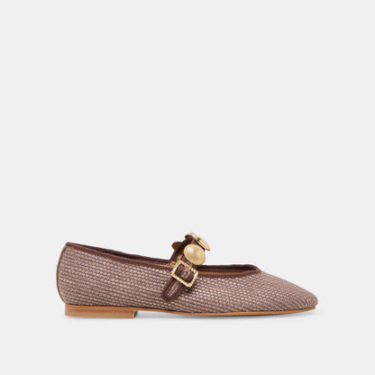 RELAN BALLET FLATS WALNUT RAFFIA | Dolce Vita