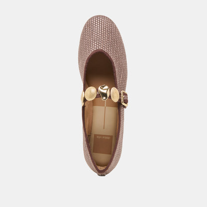 RELAN BALLET FLATS WALNUT RAFFIA | Dolce Vita