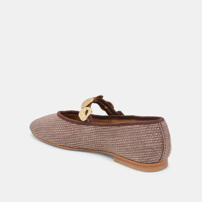 RELAN BALLET FLATS WALNUT RAFFIA | Dolce Vita