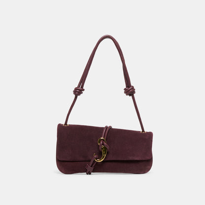 Alice Burgundy Suede Shoulder Bag | Dolce Vita