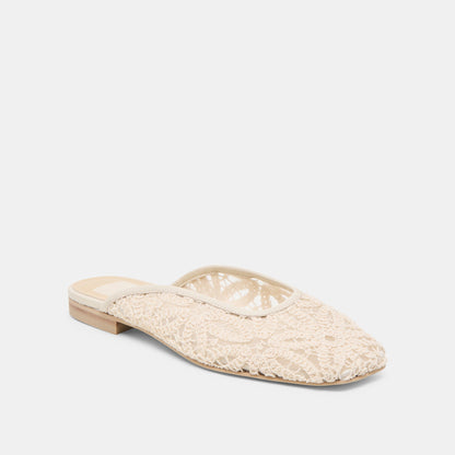 Aubrie Ivory Macrame Mesh Flats | Dolce Vita