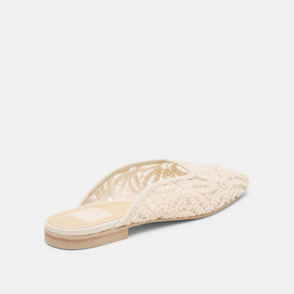 Aubrie Ivory Macrame Mesh Flats | Dolce Vita