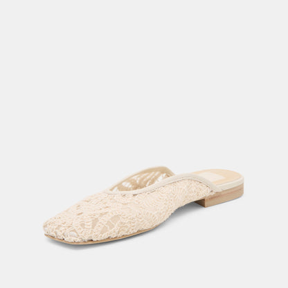Aubrie Ivory Macrame Mesh Flats | Dolce Vita