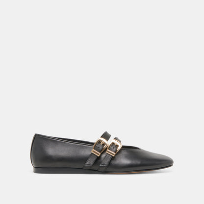 BAYLEE BALLET FLATS BLACK LEATHER | Dolce Vita