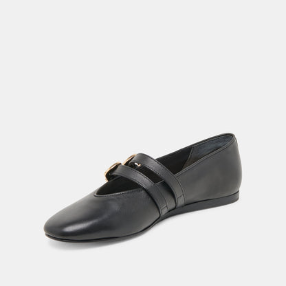 BAYLEE BALLET FLATS BLACK LEATHER | Dolce Vita