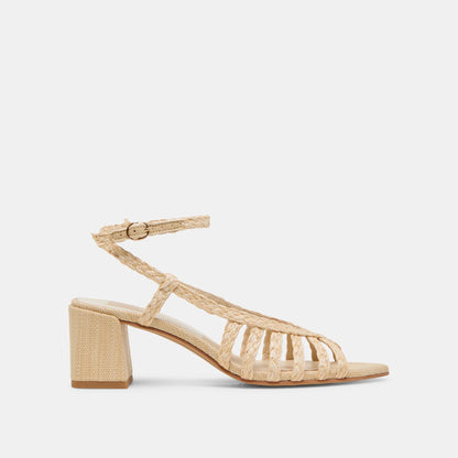 YASMIN HEELS NATURAL RAFFIA | Dolce Vita