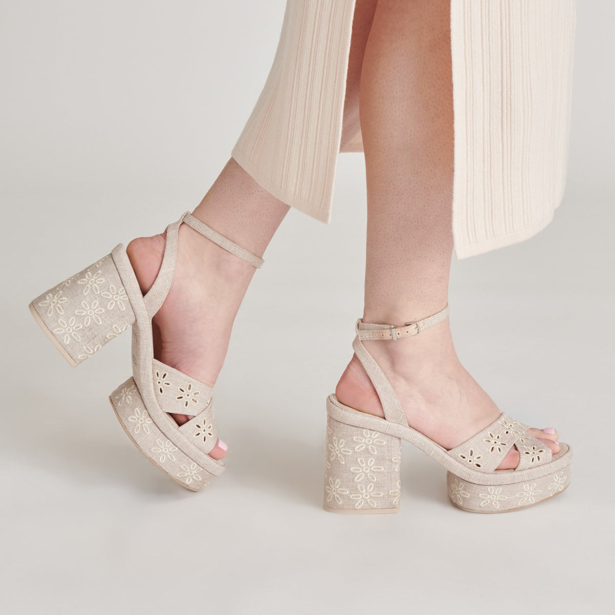 LAISHA HEELS ALMOND FLORAL EYELET | Dolce Vita