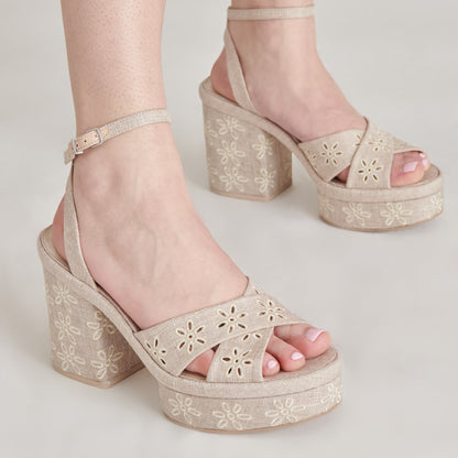 LAISHA HEELS ALMOND FLORAL EYELET | Dolce Vita