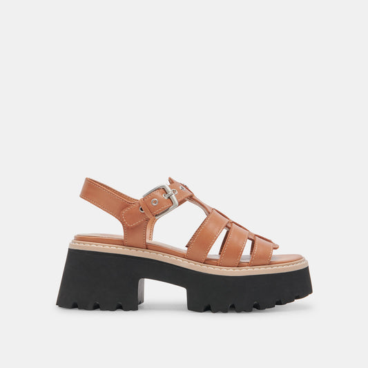 LATICE SANDALS BROWN LEATHER | Dolce Vita