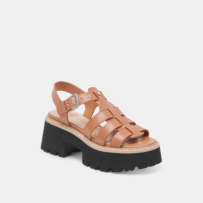 LATICE SANDALS BROWN LEATHER | Dolce Vita