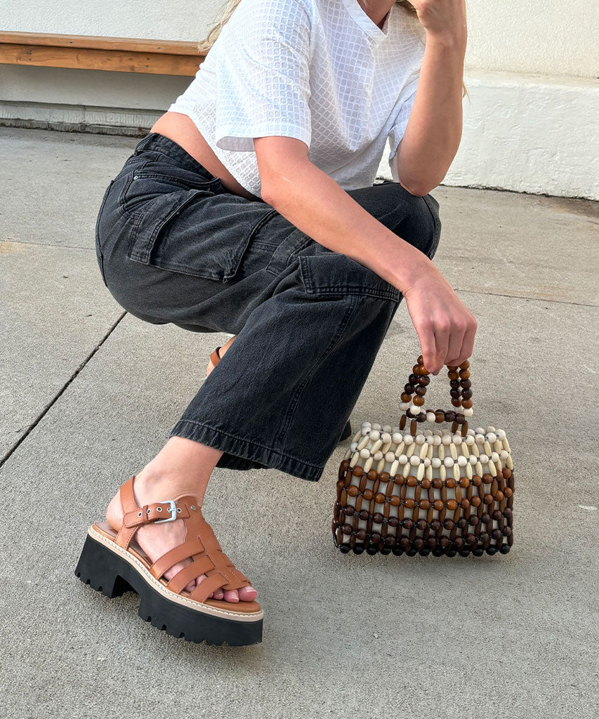LATICE SANDALS BROWN LEATHER | Dolce Vita